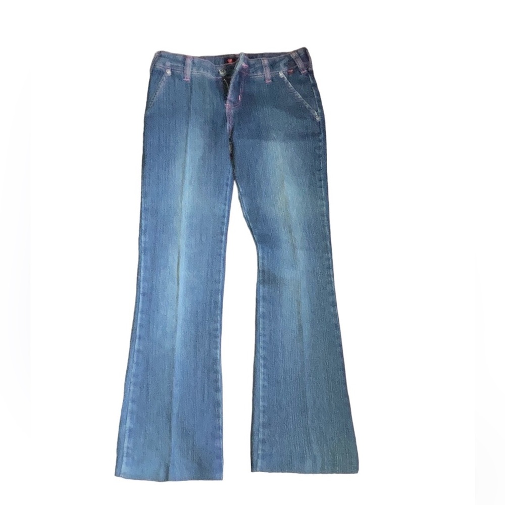 Flared Jeans with Pink Trim